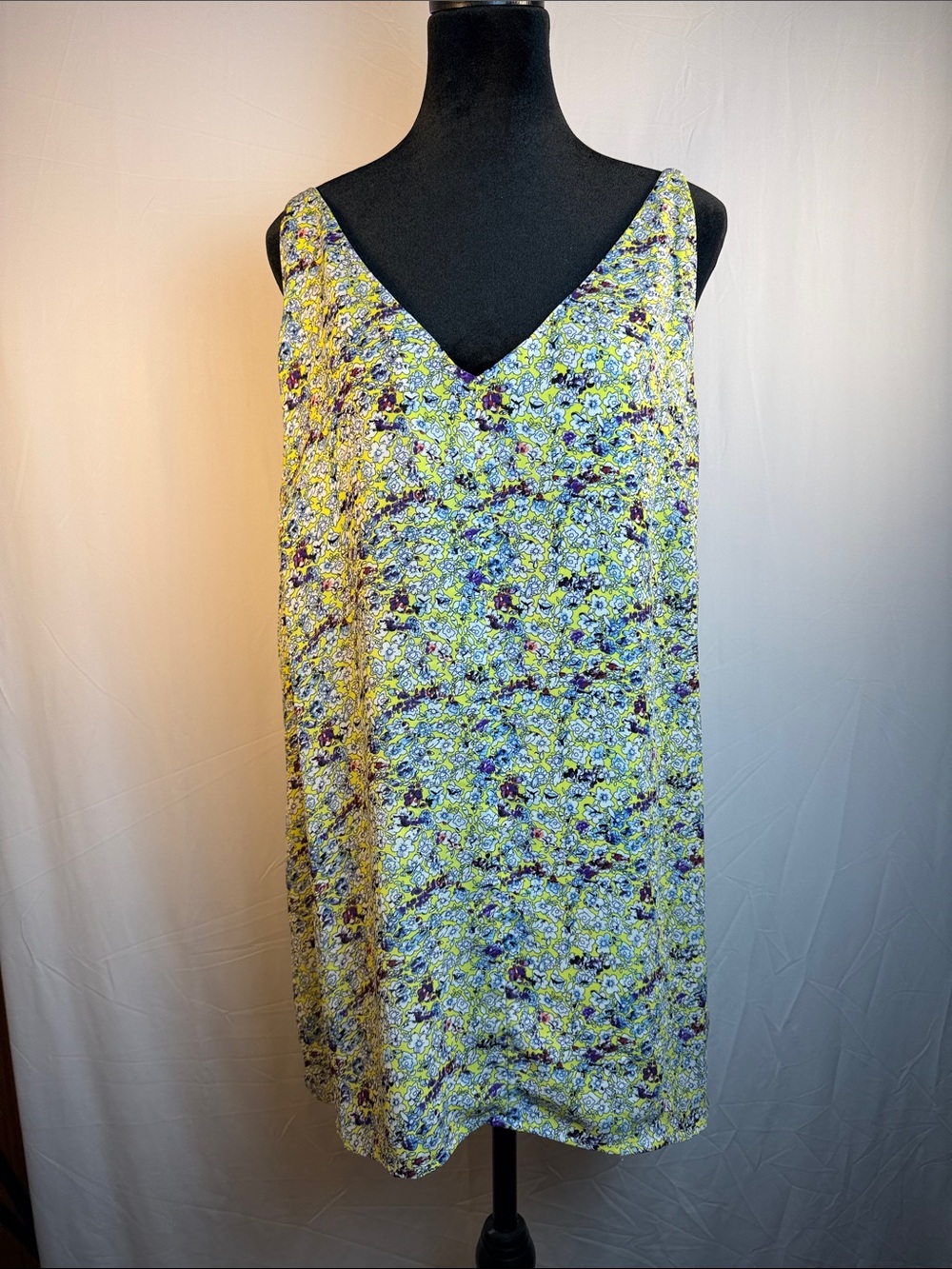 CAbi Yellow Floral V-Neck  Camisole Blouse